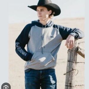 Baredown Brand Unisex two-tone navy and grey pullover hoodie